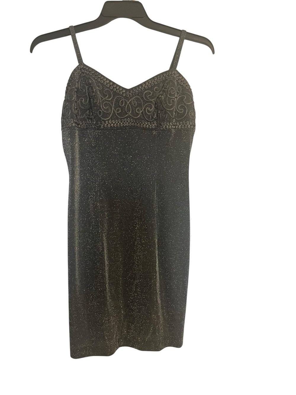 Dave & Johnny Black/Grey Homecoming Glitter Dress Y2K Coquette XS S - Picture 1 of 10